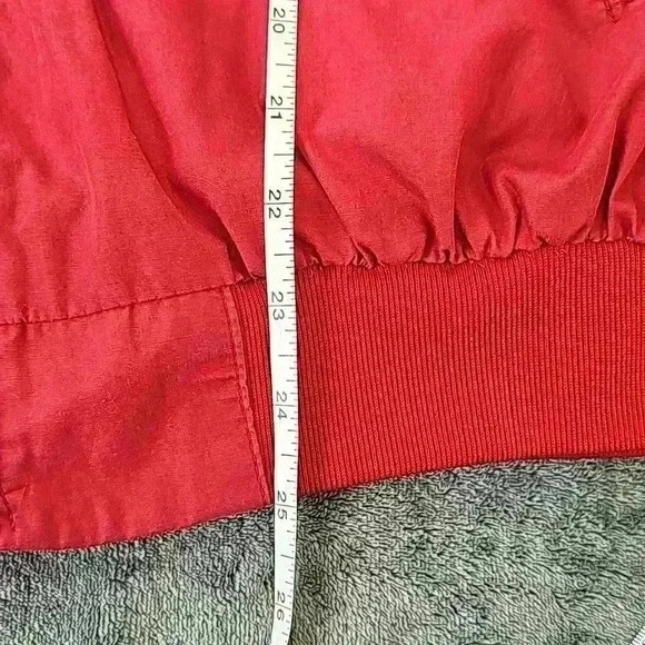 VTG Burgundy Harrington Style Bomber Jacket Zip Up Casual Outerwear Size 46 - Picture 7 of 7